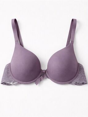 Maidenform Lavender Plunge Bra with Lace Trim
